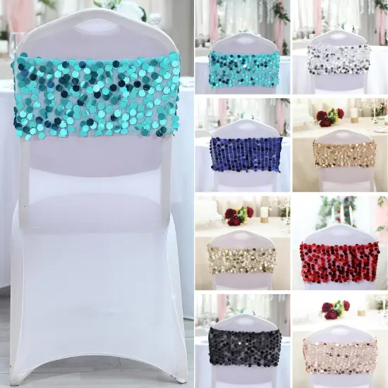10-Inch wide Big Payette Sequined Chair Sashes {3}