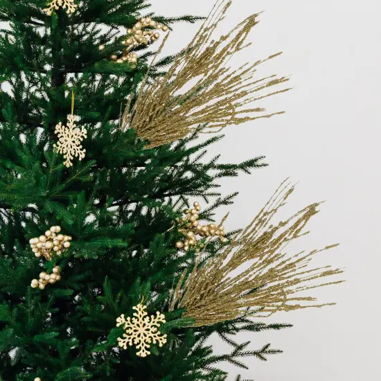 Select Artificials 36" Brown and Gold Glittered Pine Artificial Christmas Spray {3}