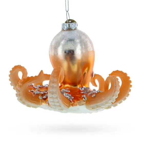 Octopus Glass Christmas Ornament {3}