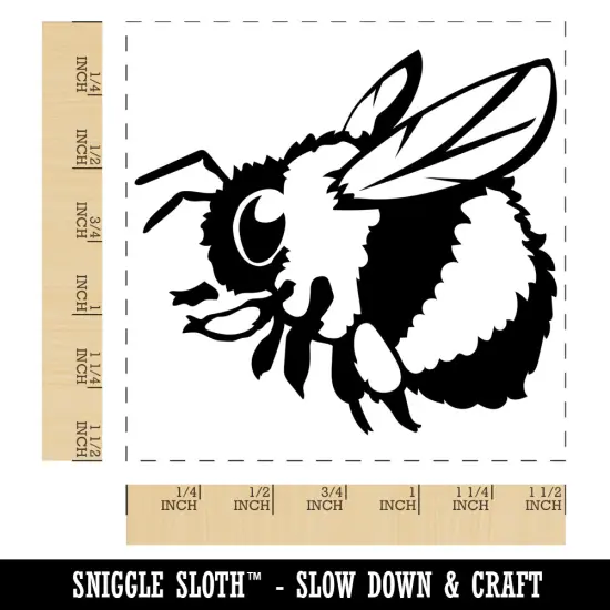 Cute Chubby Bumblebee Bee Insect Self-Inking Rubber Stamp Ink Stamper Blue {1}