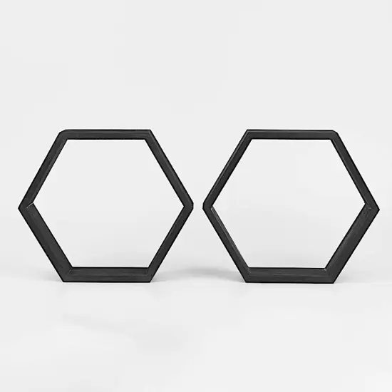 Hexagon Wood Geometric Wall Shelves: Wedding Decor White {2}
