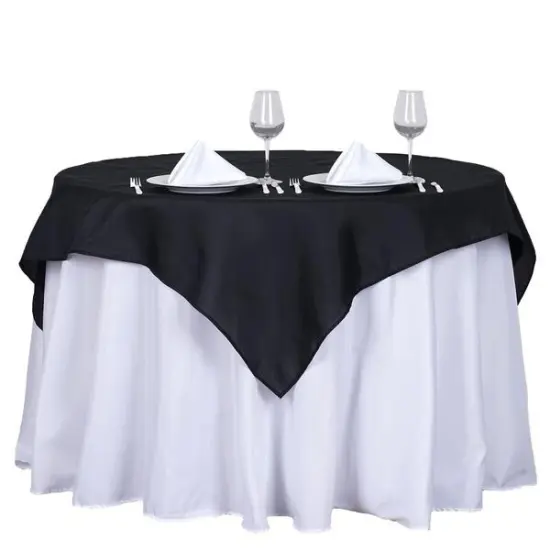 10Pcs Polyester Tablecloth 54 X 54 Inch Black {1}