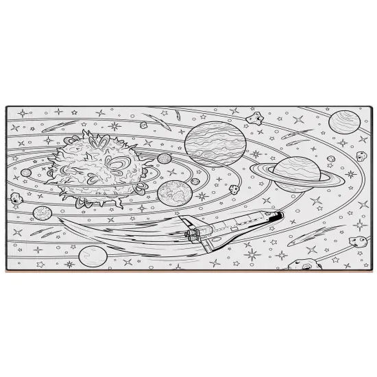 Space Art Kid Coloring Poster Rug Washable Marker Placemat Science Gift Astronaut Playroom Preschool Kindergarten Tween Kid Birthday Gift {2}