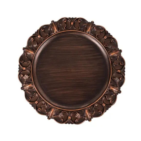6 Dark Brown 13 in Aristocrat Style Round CHARGER PLATES {1}