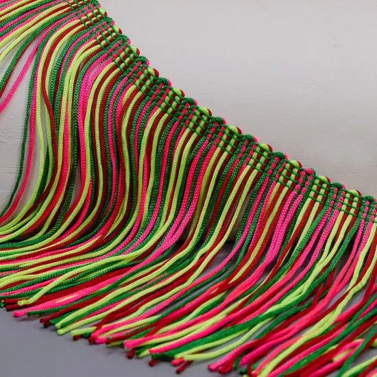 10 Yards of 6" Multicolor Chainette Fringe Trim | 10 yard cut Christmas Multi {4}