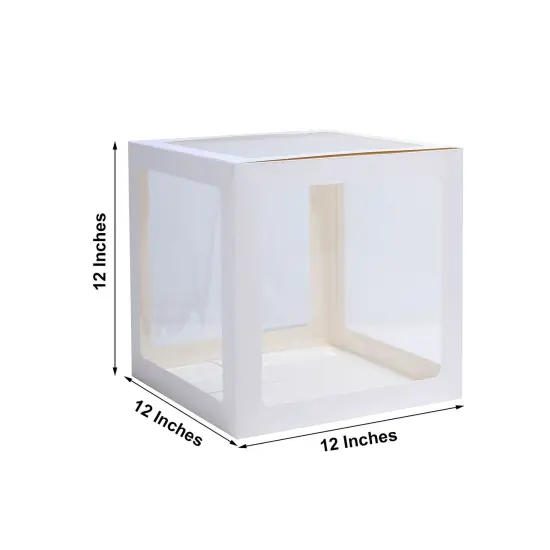 2 pcs 12" Transparent Balloon Boxes White {1}
