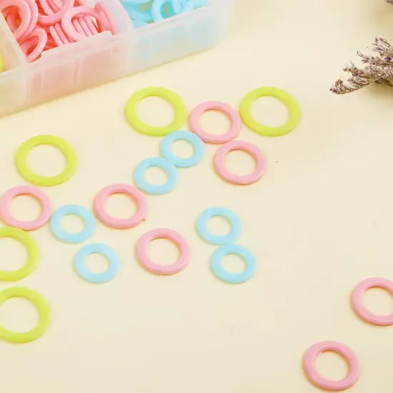 180 Pieces Knit Knitting Random Colored Stitch Markers Rings(S/M/L), Crochet Locking Stitch Markers Knitting Stitch Counter Needle Clip with Storage Box {6}