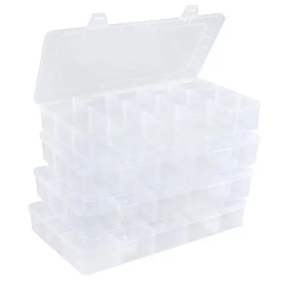 4 Pieces Tackle Box Organizer Plastic Jewelry Box with Dividers Snackle Box Charcuterie Container Bead Organizer Containers Craft Storage Organizers {2}