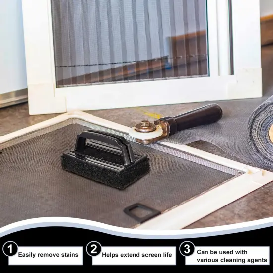 6 Pieces Screen Printing Scrub Pad with Black Handle Screen Print Ink Scrub Brush Chemical Resistant Scrub Cleaner Screen Printing Supplies for Degreasing Reclaiming Mesh Frames Silkscreen Ink Remover {4}