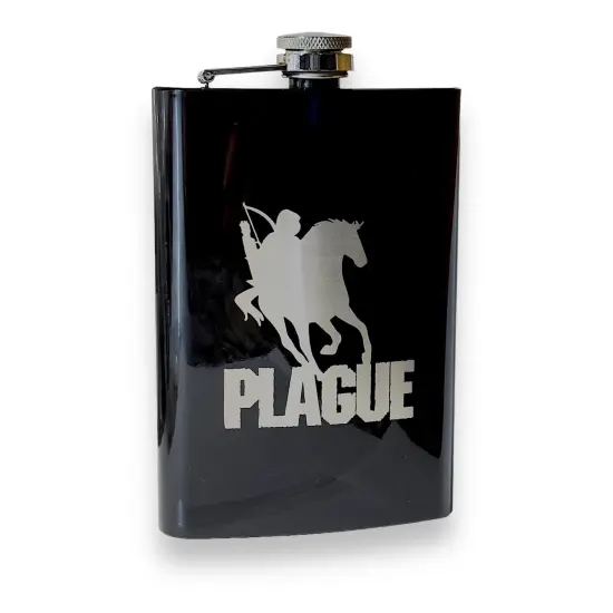 8oz BLACK Plague Four Horsemen of the Apocalypse Flask {1}