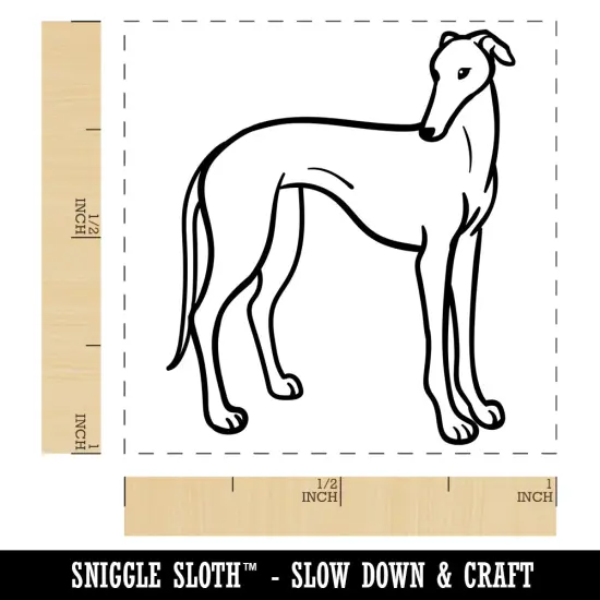 Affectionate Greyhound Pet Dog Self-Inking Rubber Stamp Ink Stamper Sky Blue {1}