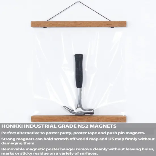 Magnetic Poster Frame Hanger, Natural Teak, 10x13 10x14 10x15 Poster Hanger for Photos, Pictures, Prints, Maps, Scrolls and Canvas Artwork {6}