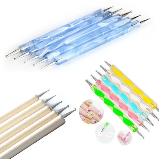 Kitcheniva 5 Pcs Dotting Manicure Tools Marbleizing Painting Dot Pen Multicolor {2}