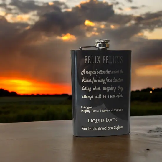 8oz BLACK Felix Felicis black flask {3}