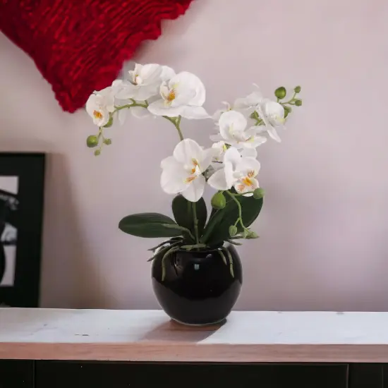 13-Inch Phalaenopsis Orchid Arrangement - Elegant Silk Floral Accent for Home & Office Decor, Floral Home by Artificial Flowers {5}