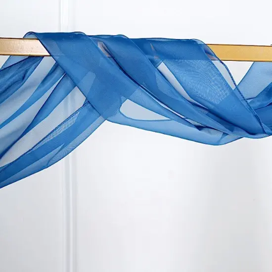 18 feet Sheer Organza CURTAIN Panel BACKDROP Drape Royal blue {1}