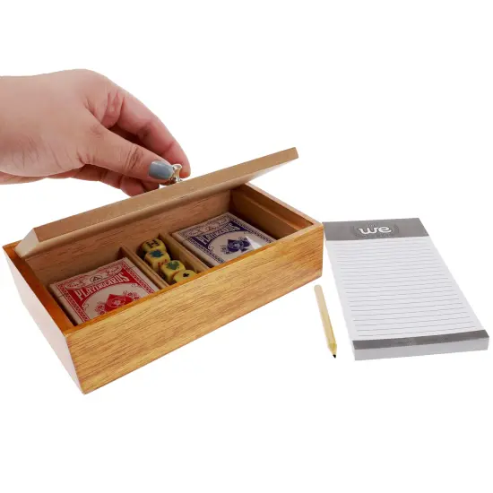 WE Games Aces & Spades Wood Card & Poker Dice Box {5}
