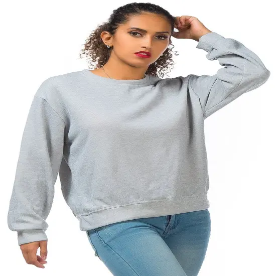 Women&rsquo;s Long Sleeve Pullover Sweatshirt | RADYAN&reg; Grey {4}