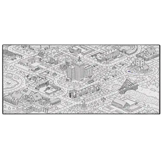 City Theme Kid's Coloring Page Washable Poster Rug Reusable Learning Activity & Room Decor Birthday Gift For Preschool Kindergarten Toddler {2}