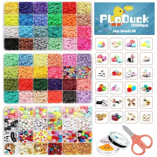 2000 Pcs Clay Flat Beads {1}