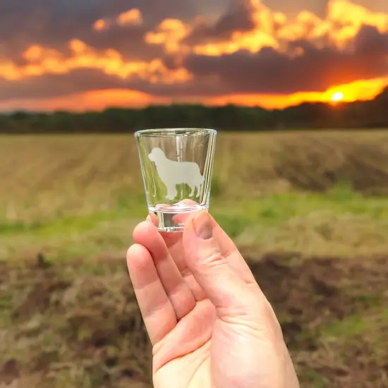 2oz Golden Retriever dog puppy Shot Glass {3}
