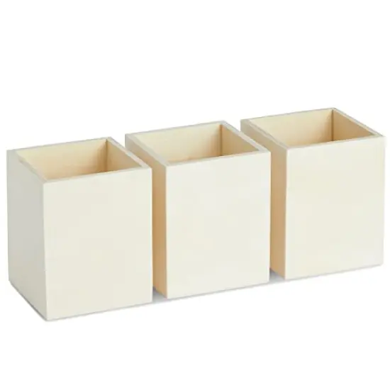 3 Pieces Unfinished Wood Pencil Holder Cups for Office - Pen Accessories Organizer and Storage for Classroom Desk (3 in) {4}