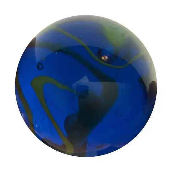 Toe Breaker 50mm (2") SEA TURTLE clear Blue/Green Marbles glass ball HUGE Swirl {3}