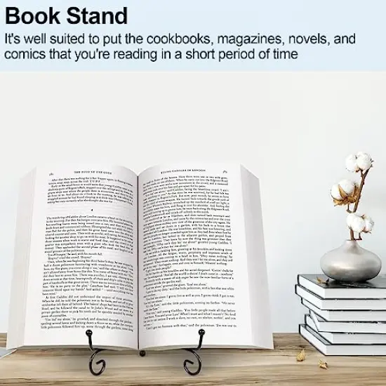 vivinin 4 Pack Plate Stands For Display, Plate Holder 6 Inch, Picture Frame Stand of Metal, Frame Holder Stand and Artworks, Small Easel Stand for Book, Tabletop Art, Picture, Photo and Platter {3}