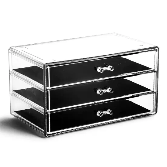 3-Drawer Makeup Organizer, Park Avenue | THE MANHATTAN SERIES | Modular Design Storage Drawers | Vanity Acrylic Organizers | Stackable Storage Bins | Clear Makeup Organizers And Storage {2}