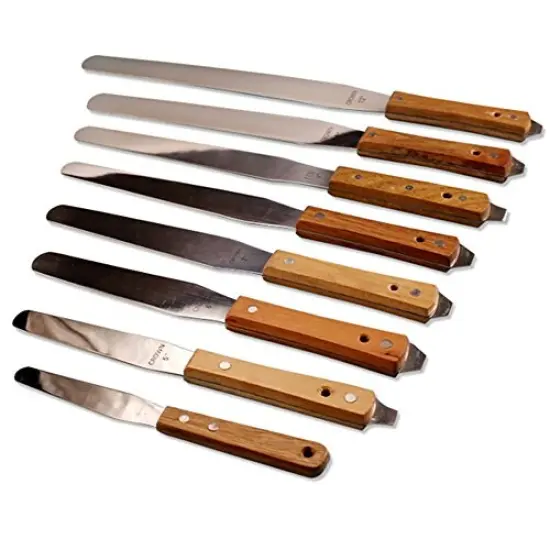 8 Inch Screen Printing Ink Spatula Stainless Steel Ink Knife Wood Handle Flexible Ink Spatula - 4in / 5in / 6in / 7in / 8in / 9in / 10in / 12in (8 inches) {2}