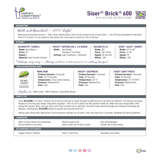 Siser&reg; Brick&reg; 600 11.8" x 24" Sheet Royal {7}