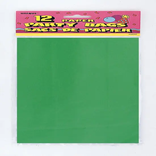 Green Paper Party Bags, 12ct {2}