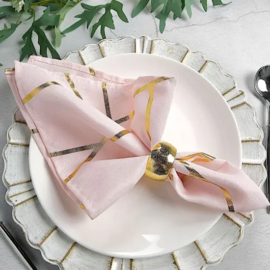 20" Design Polyester Dinner Table Napkins Blush {1}