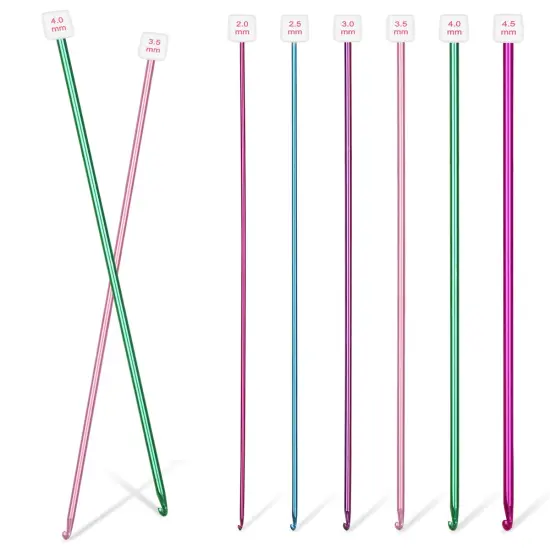 6 Sizes Tunisian Crochet Hooks Set-Long Afghan Tunisian Crochet Hooks-Beginners Crochet Hook Set Aluminum Crochet Needles for Crocheting Knitting Crochet Supplies (Stitches Won't Slip Off) {2}