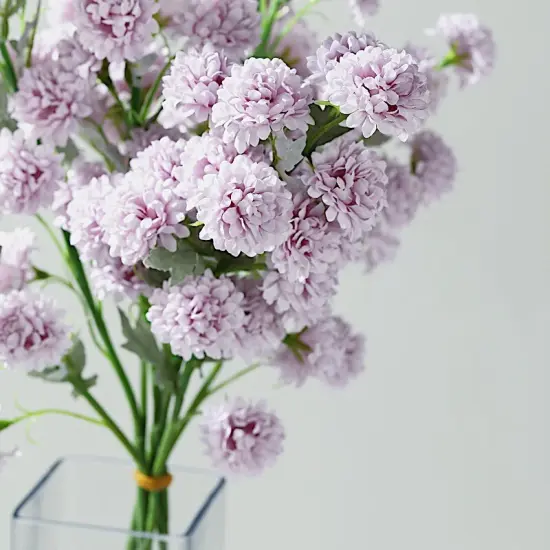 2 Chrysanthemum Mums 33-Inch ARTIFICIAL SILK FLOWERS Bushes Blush {5}