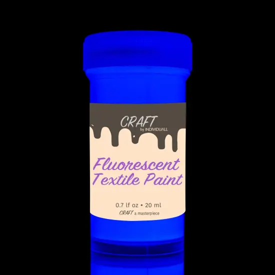 8 Colors Craft Textile & Fabric UV Paint - Fabric Neon Black Light Paints - Fluorescent Clothing Colors &ndash; Vibrant Glowing Paints - 8 x 20 ml / 0.7 fl oz {5}