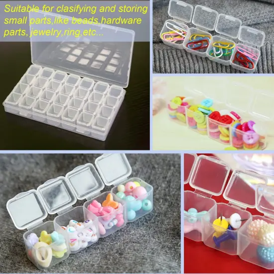 28 Girds 3 Pack Diamond Painting Storage Containers, Bead Storage Containers, Diamond Art Organizer Box, Diamond Painting Accessories, Embroidery Storage with Label Stickers {1}