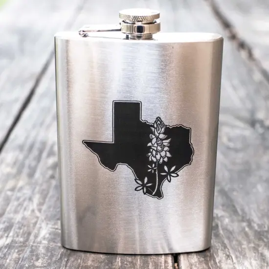 8oz Bluebonnet - Texas Stainless Steel Flask {4}