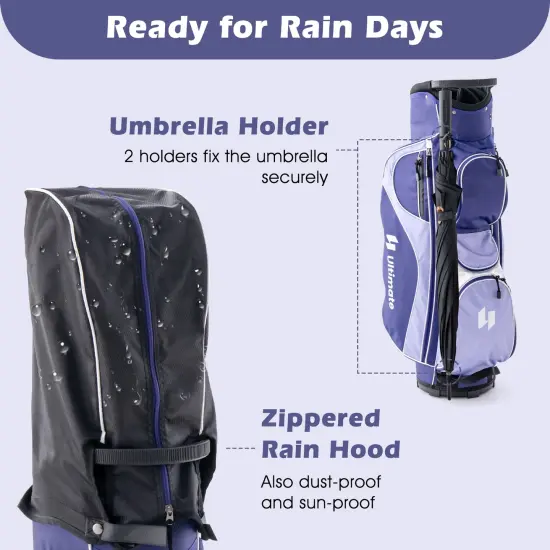 Women's Complete Golf Club Set Right Hand With Rain Hood Purple {6}