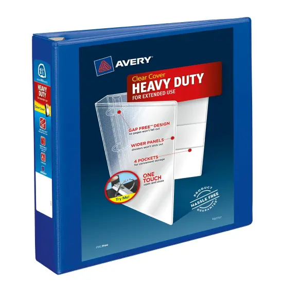 Avery Heavy-Duty View 3 Ring Binder, 1.5" One Touch EZD Rings, 1 Pacific Blue Binder (79775) {1}