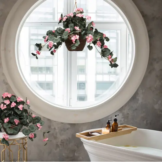 30-Inch Pink Silk Geranium Plant with Lifelike Appearance for Home and Office D&eacute;cor | Vibrant Artificial Flower Arrangement | Floral Home by Artificial Flowers {5}