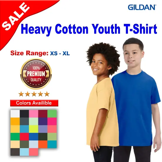 Gildan&reg; Heavy Cotton Crew Neck Short Sleeve Youth T-Shirt Electric Green {4}