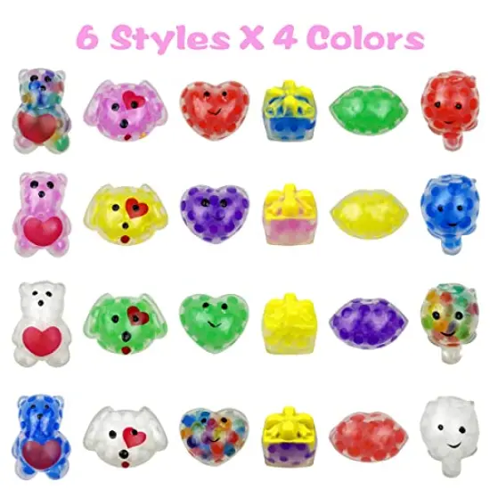 24 Pieces Valentines Day Mini Stress Balls Squishies Stress Relief Toys for Kids School Class Classroom Valentines Day Cards Gifts Prizes Party Favors {1}