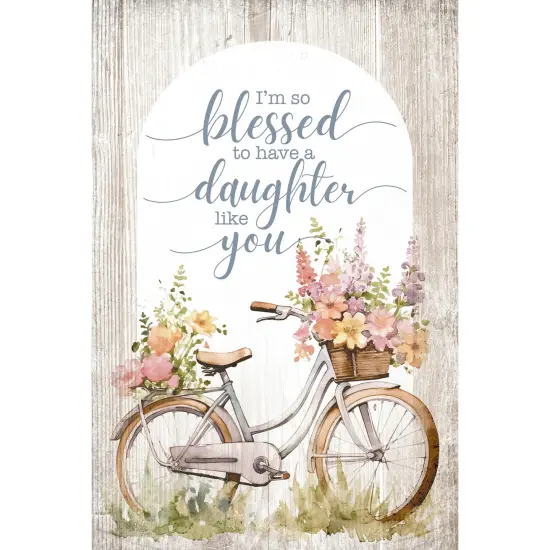 I'm So Blessed..Daughter Wood Plaque with Easel and Hook Wall Tabletop Art - 4 inches x 6 inches {1}
