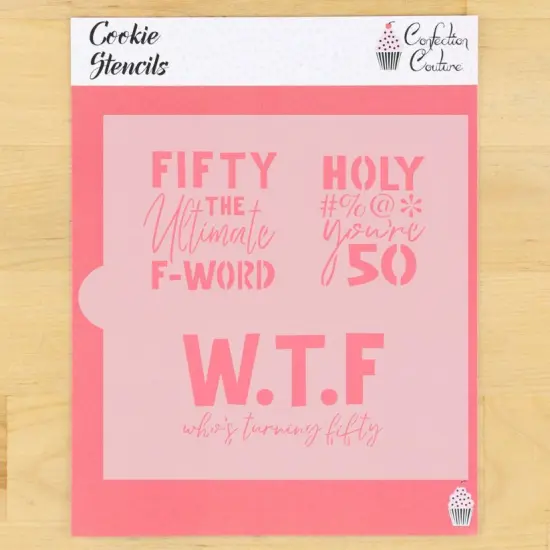 Fifty the Ultimate F Word 50th Birthday Cookie Stencil {1}