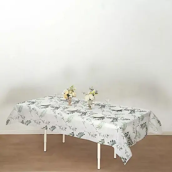Rectangular Tablecloth with Olive Leaves Print {5}