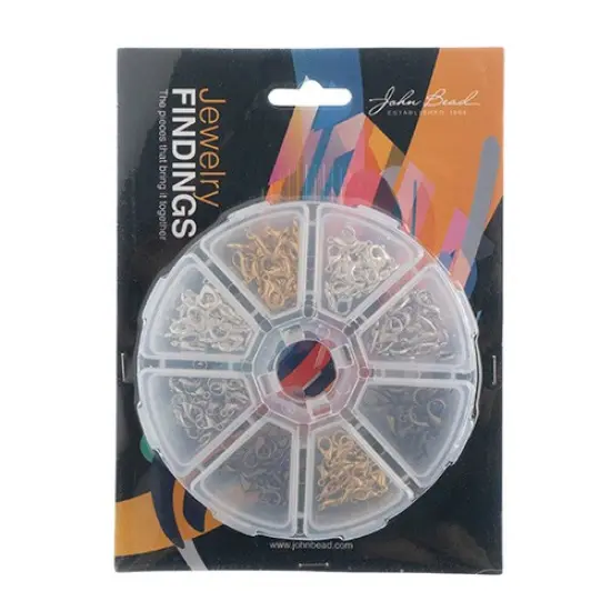 John Bead 8-Slot Lobster Clasps Jewelry Findings Kit Assortment, 160pcs {3}