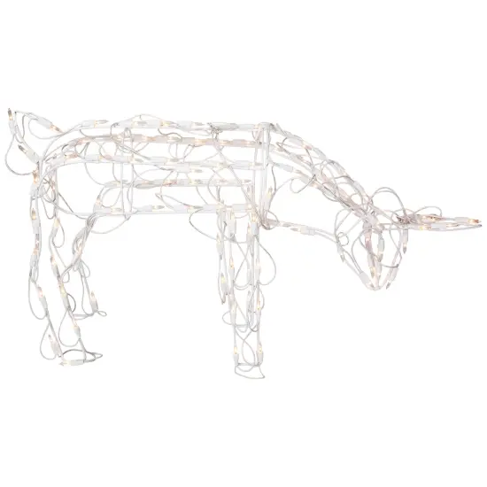 Northlight Lighted Feeding Reindeer Outdoor Christmas Decoration - 25" - Clear Lights White {7}