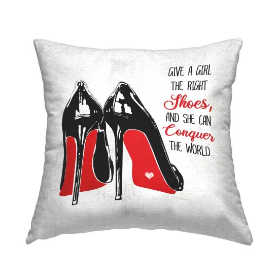 Stupell Industries The Right Shoes Phrase Outdoor Printed Pillow {1}