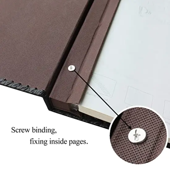 Photo Album Book, Family Album, Leather Cover, Holds 3x5, 4x6, 5x7, 6x8, 8x10 Photos (Brown) {4}